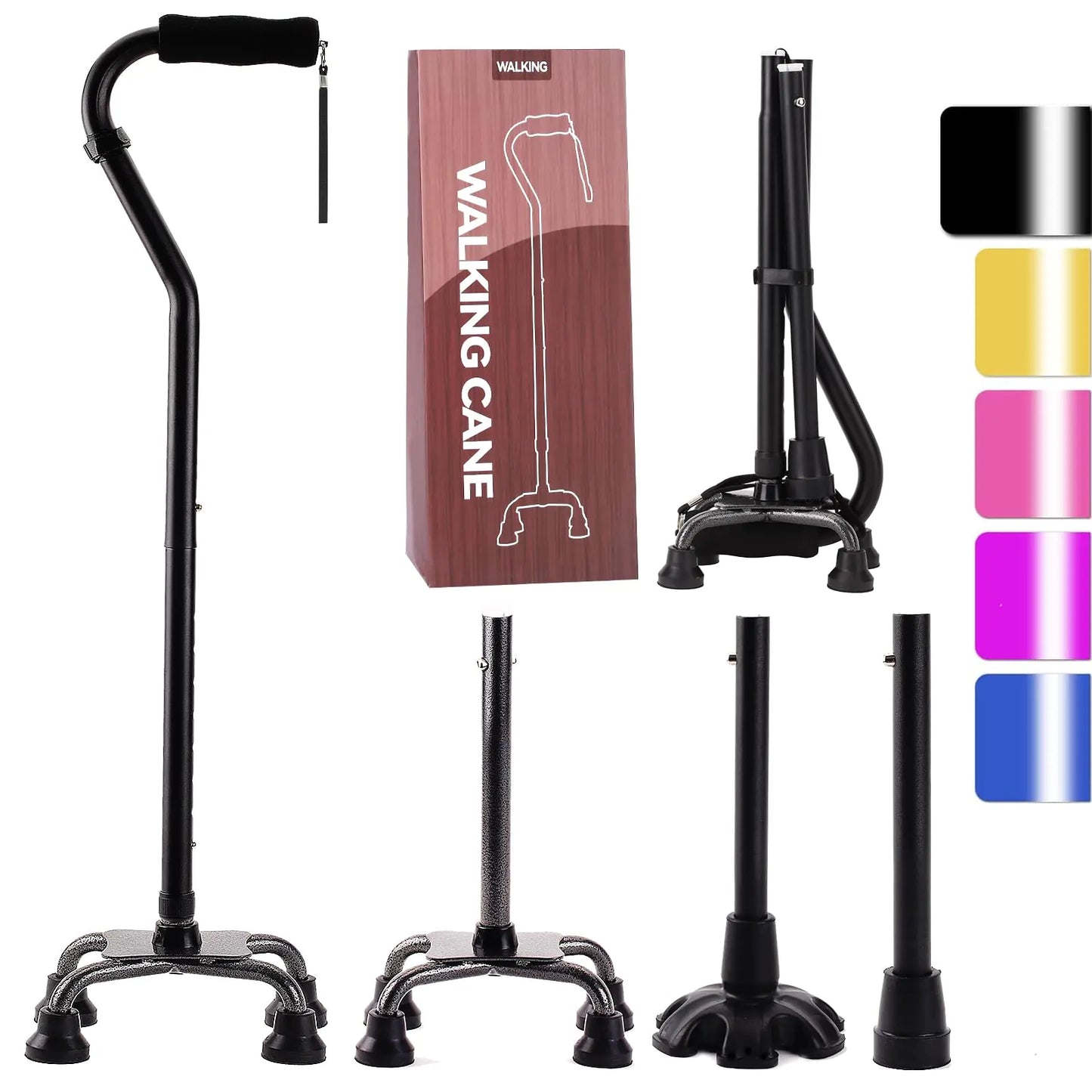 LIXIANG Walking Cane 3 in1 - Adjustable Lightweight Walking Sticks from 29-37 InchesBalancing Mobility Aid for Men and Women