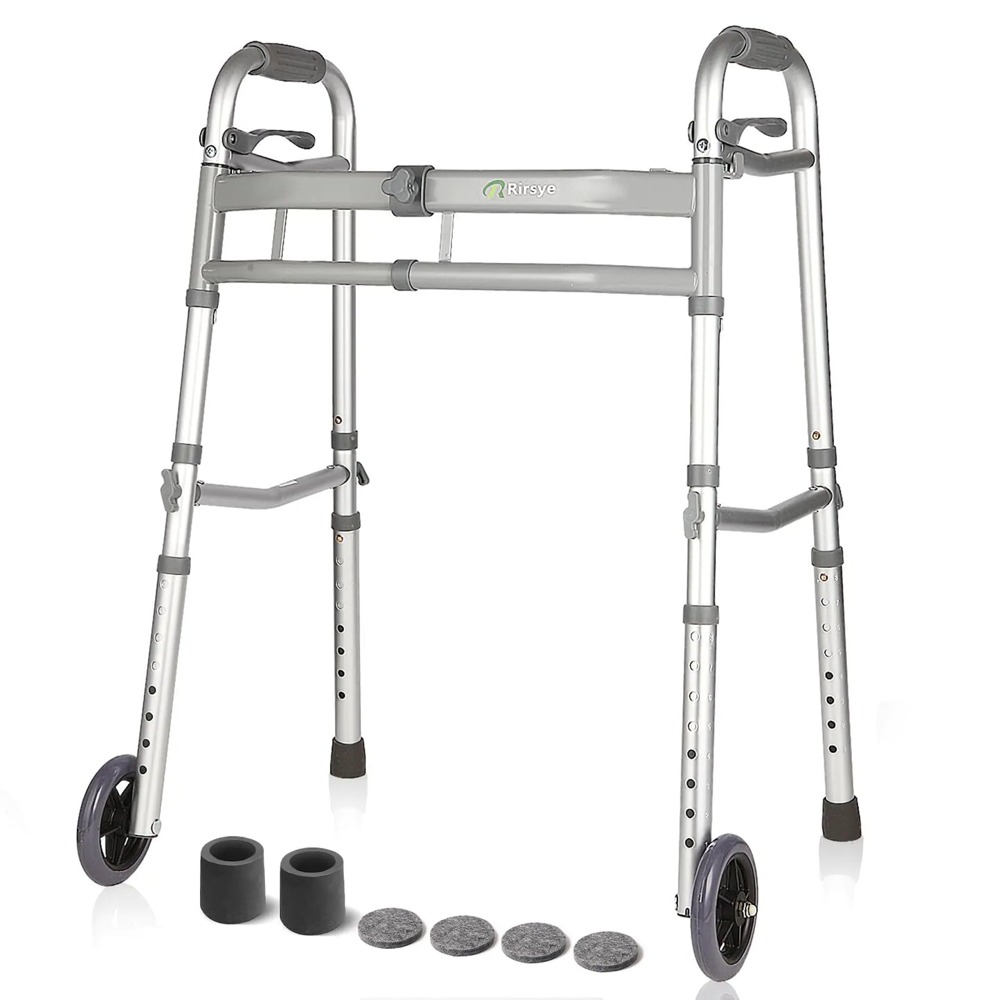 Heavy Duty Folding WalkerLightweight Walker Support up 500lbsNarrow Mobility Walker with Width Adjustable and Trigger Release for Seniors Elderly