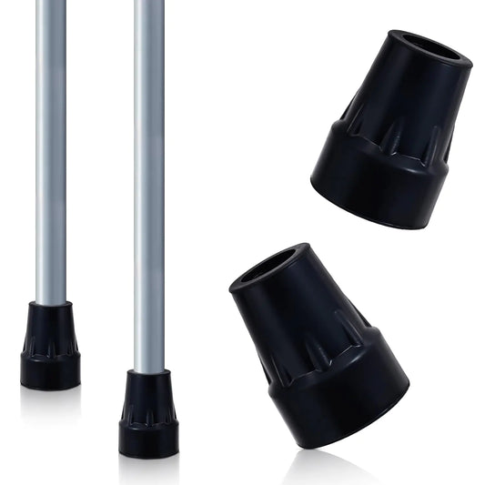 Premium 3/4 Inch Heavy Duty Cane Tips - Durable Black Rubber Replacement for Stability & Safety (2 Pack) – Enhance Your Mobility Today