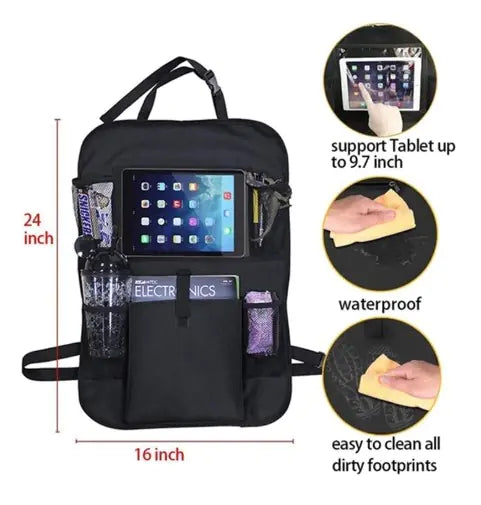 Car Backseat Organizer with iPad Holder