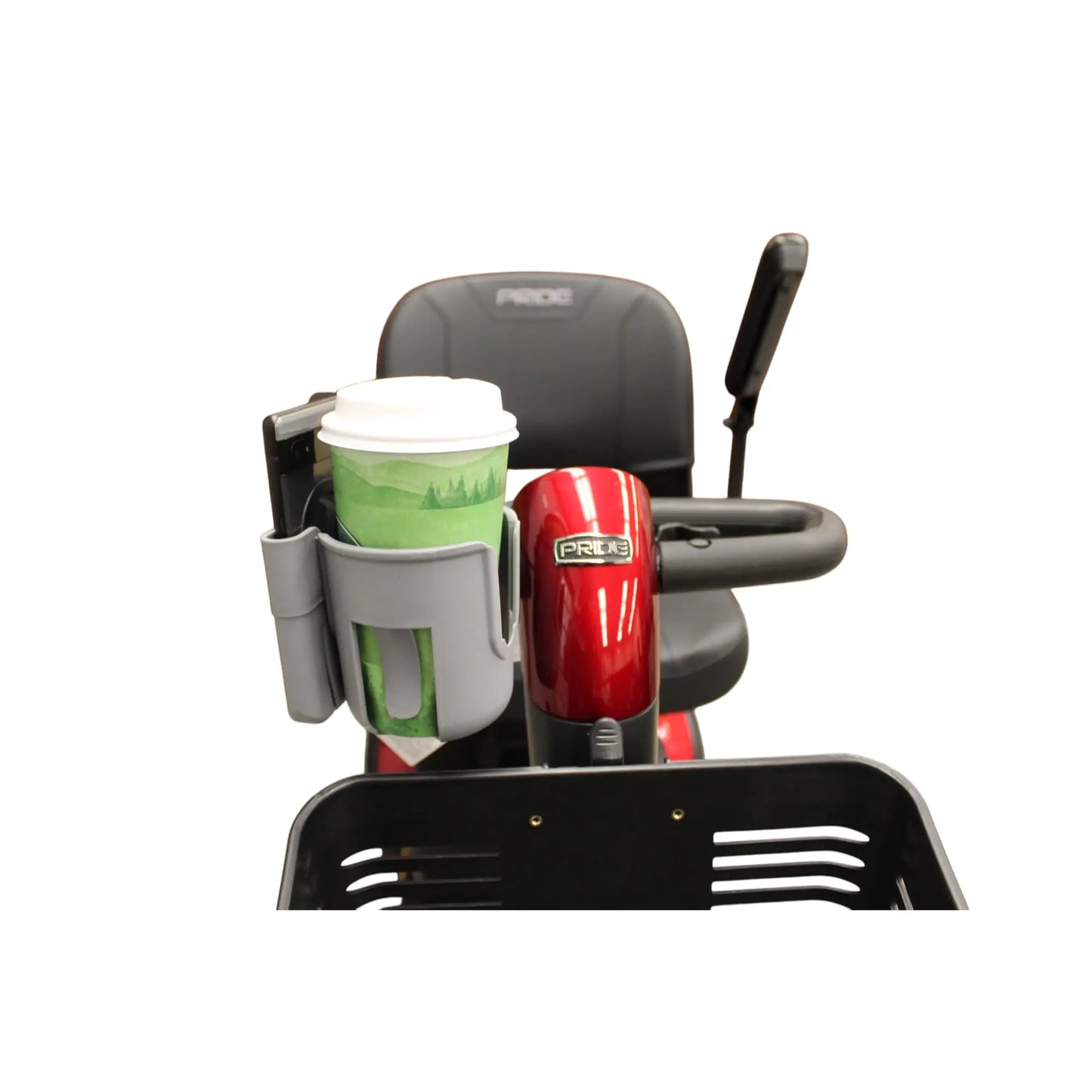 Generic MoRollz Cup Holder Bottle Mount for Pride Mobility Scooters GoGo Revo Victory Tiller Mounted Assembled in USA Black SCH10-P